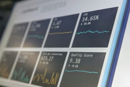 Monitor displaying a live metrics dashboard