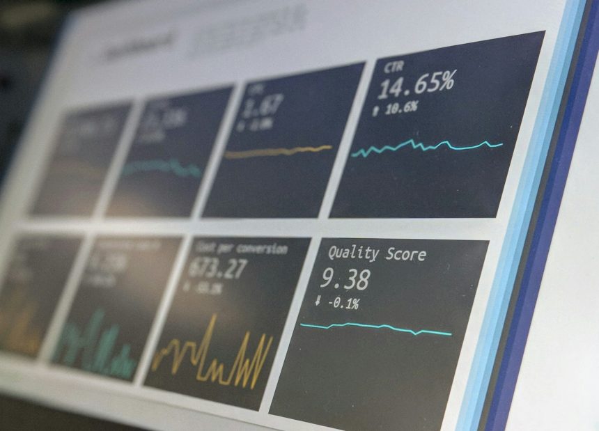 Monitor displaying a live metrics dashboard